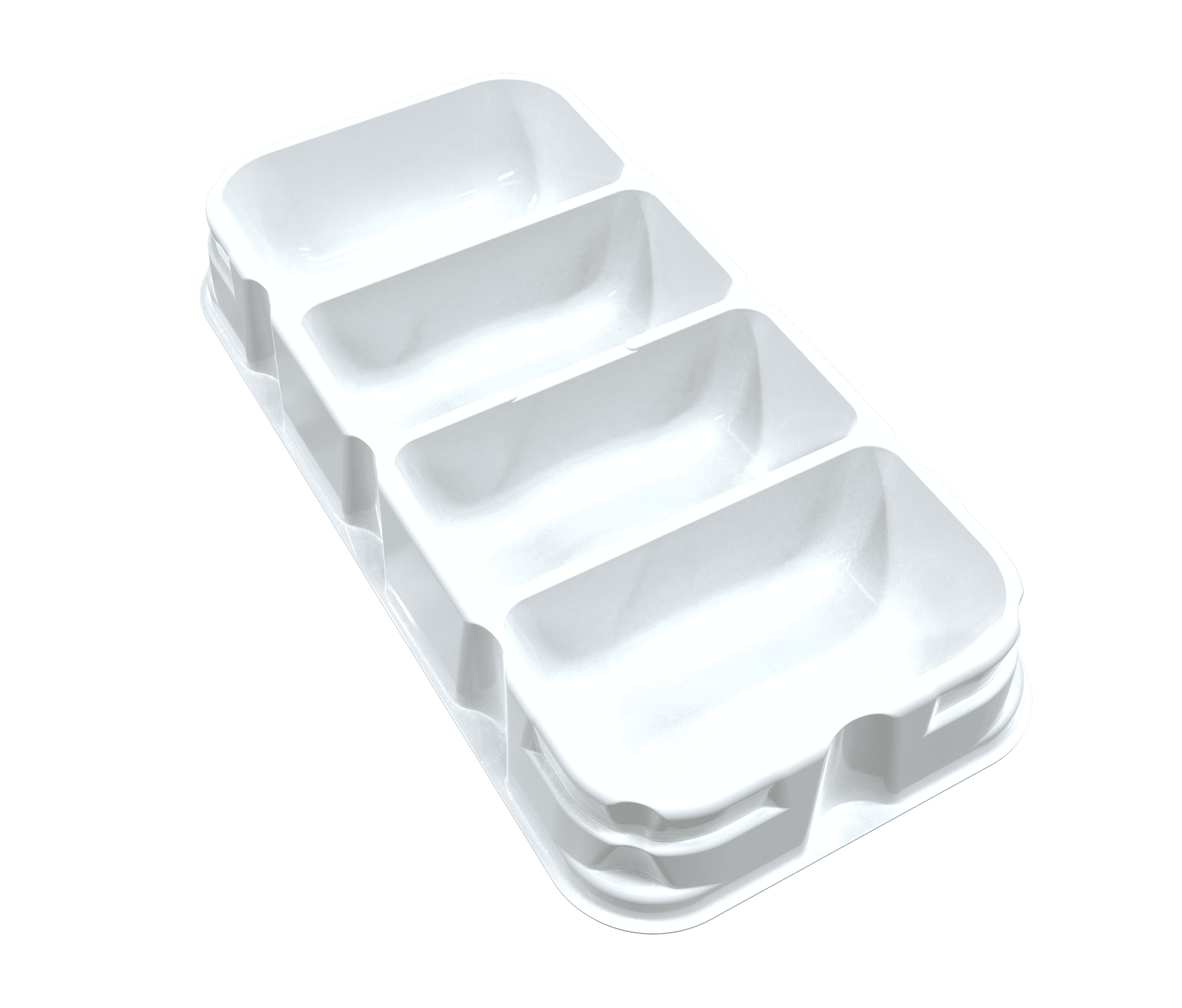 White 4-Cavity Y-Trayz (includes the lid)